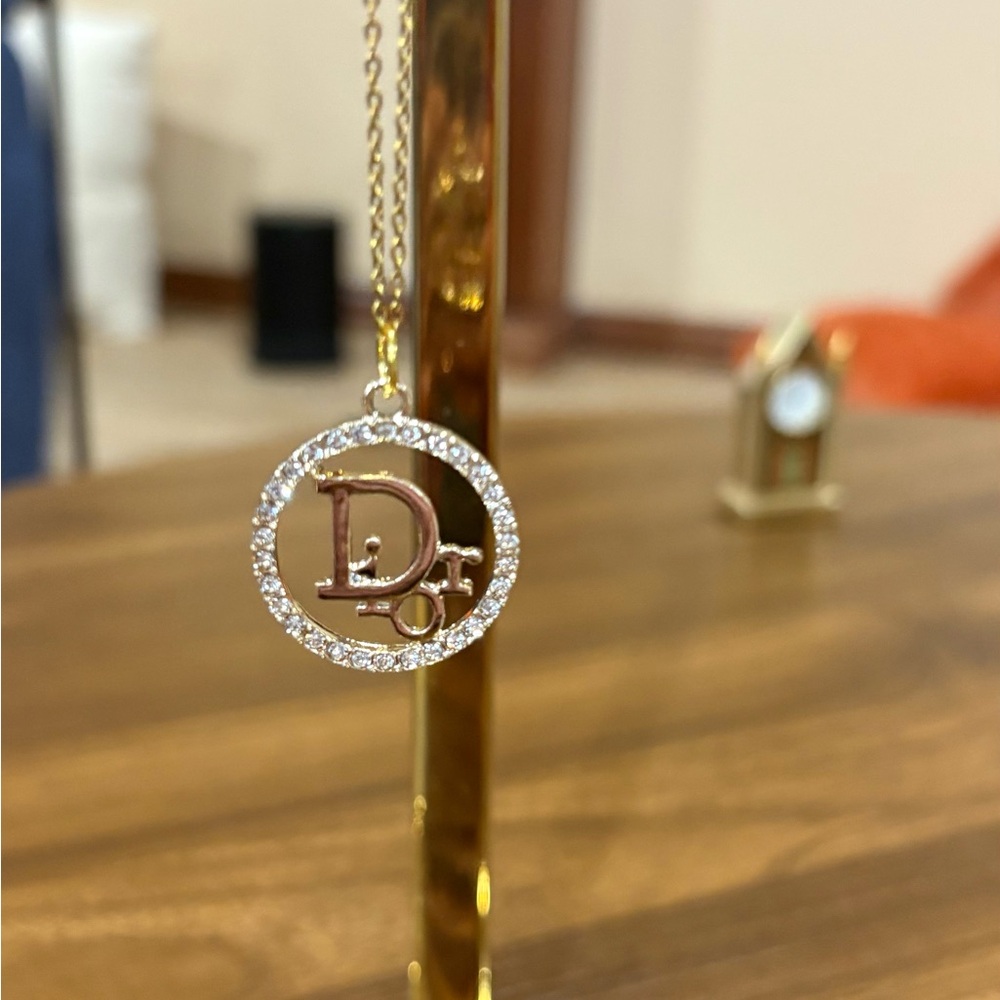 Gold and Silver Crystal Circle Pendant. Stunning!!!